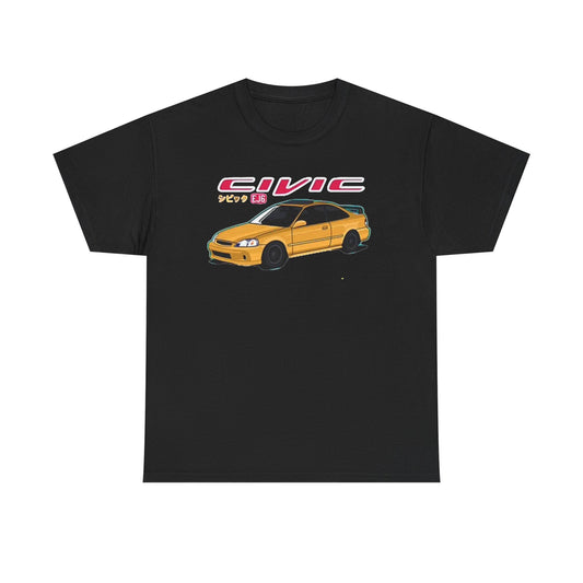 Honda Civic T Shirt JDM Tuner Cars Unisex Heavy Cotton Tee