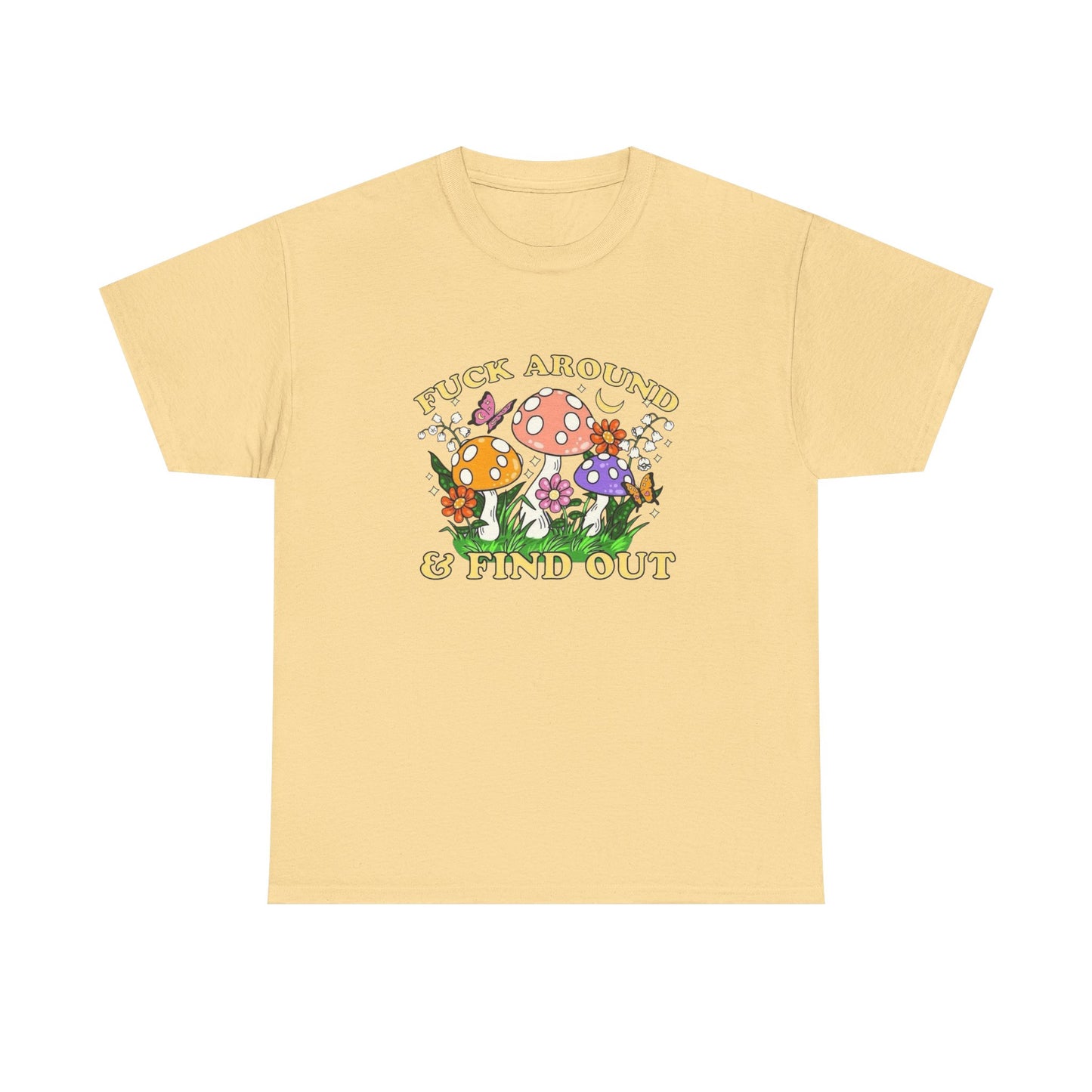 Funny Mushroom Trip Graphic T Shirt Unisex Heavy Cotton Tee
