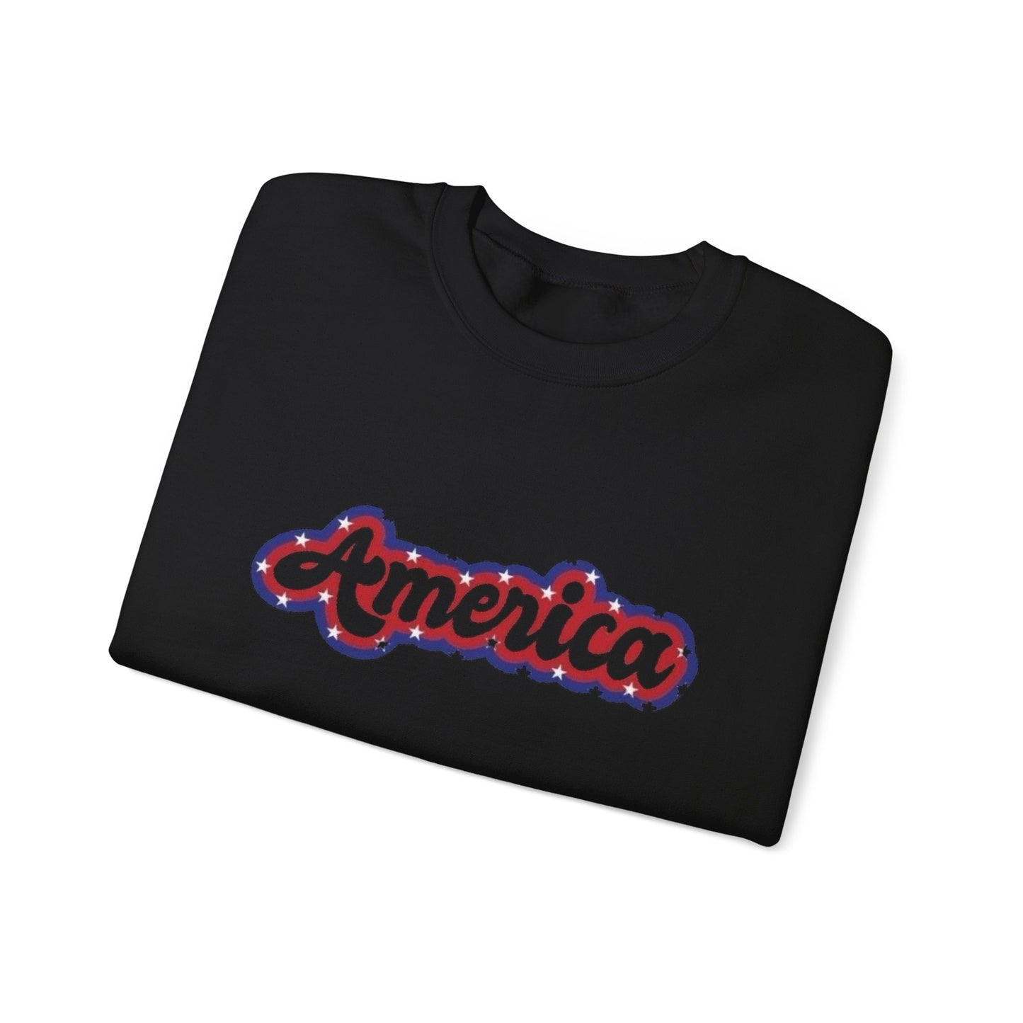 America Graphic Retro Sweater NEW Unisex Heavy Blend™ Crewneck Sweatshirt
