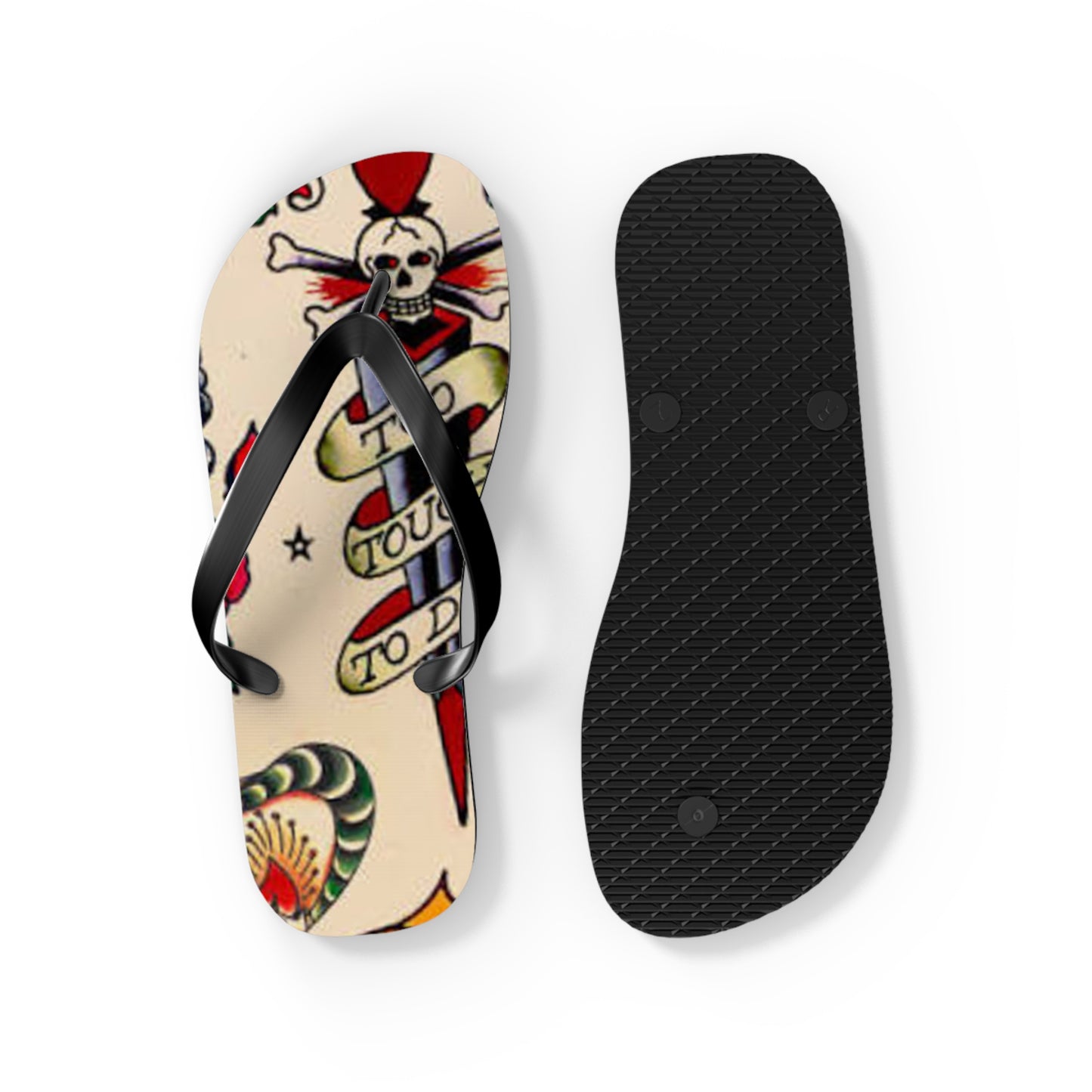 Sailor Jerry Tattoos Sandals, Beach Shoes, Vacation Flip Flops, Pool Slides