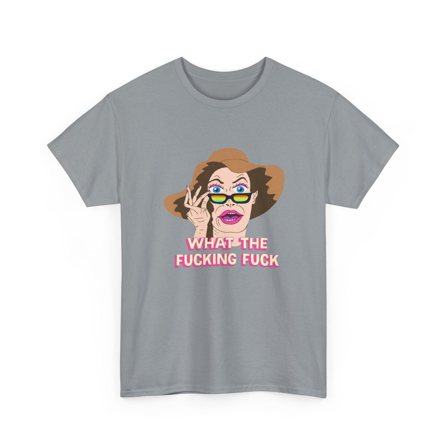 What The F Funny Graphic T-Shirt Men's Women's Heavy Cotton Tee NEW GIFT