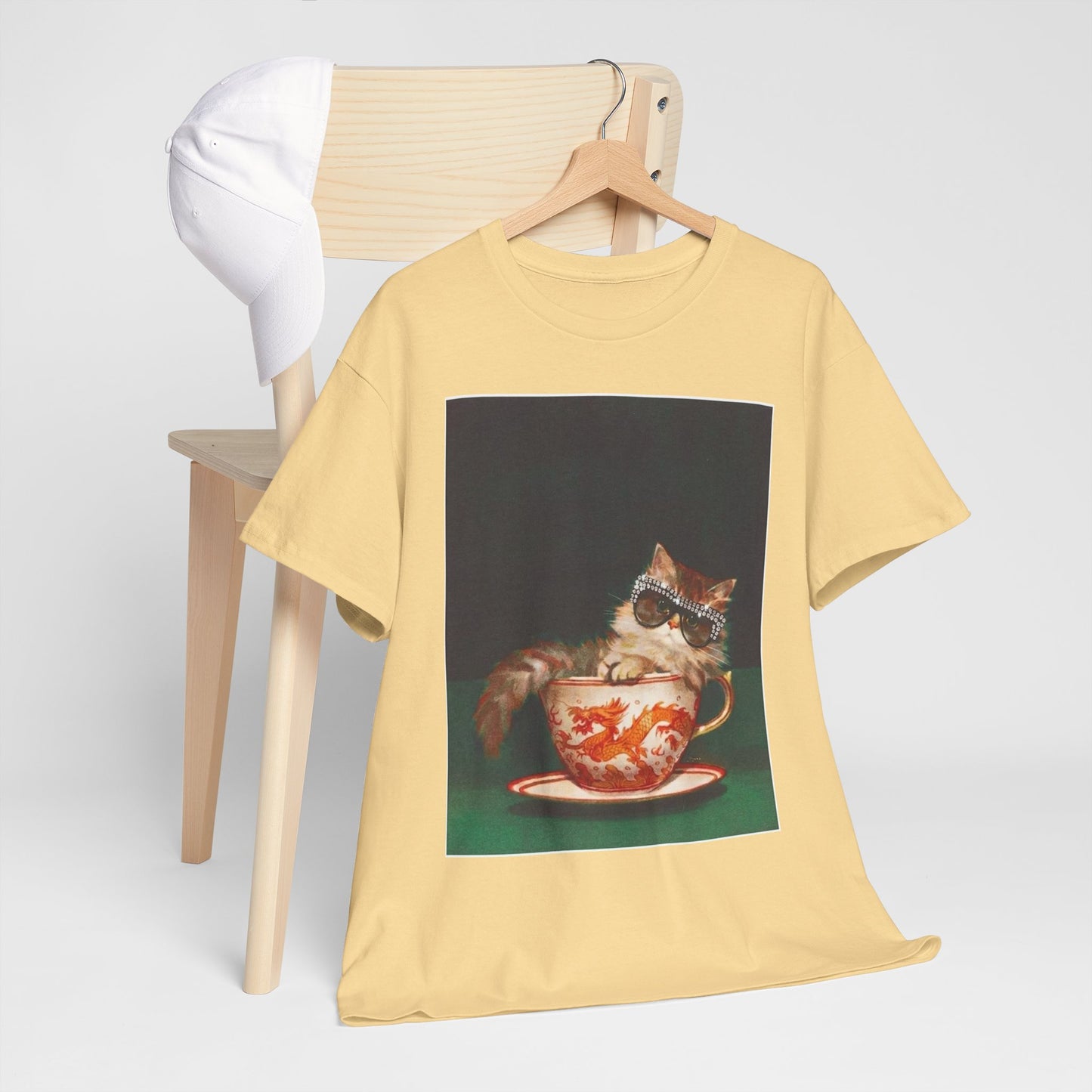 Cat in Tea Cup Graphic T Shirt