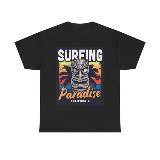 California Surfing Paradise Graphic T Shirt Unisex Heavy Cotton Tee