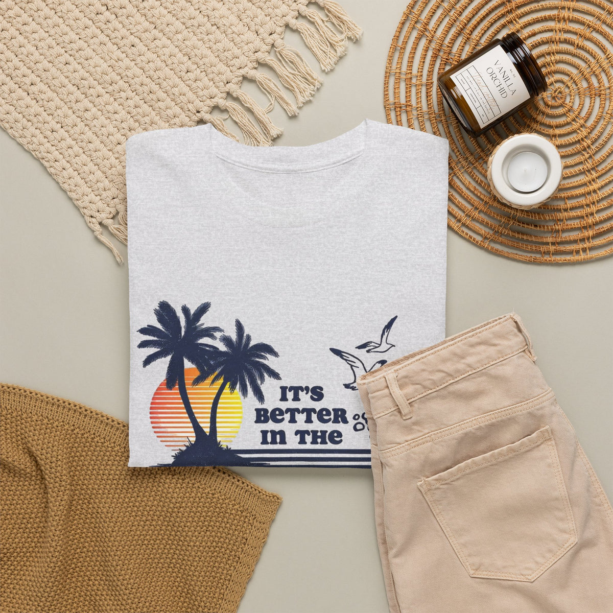 Bahamas Palm Tree Sunset Graphic T-Shirt Men's Graphic Tee