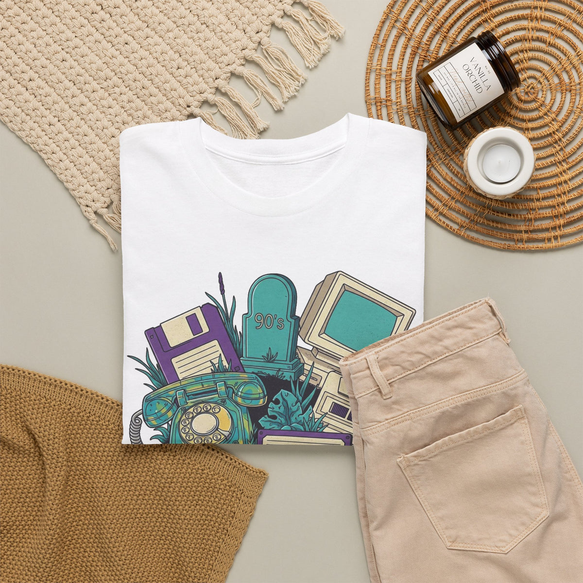 90s Survivor Retro Computer Collage T-Shirt Men's Graphic Tee