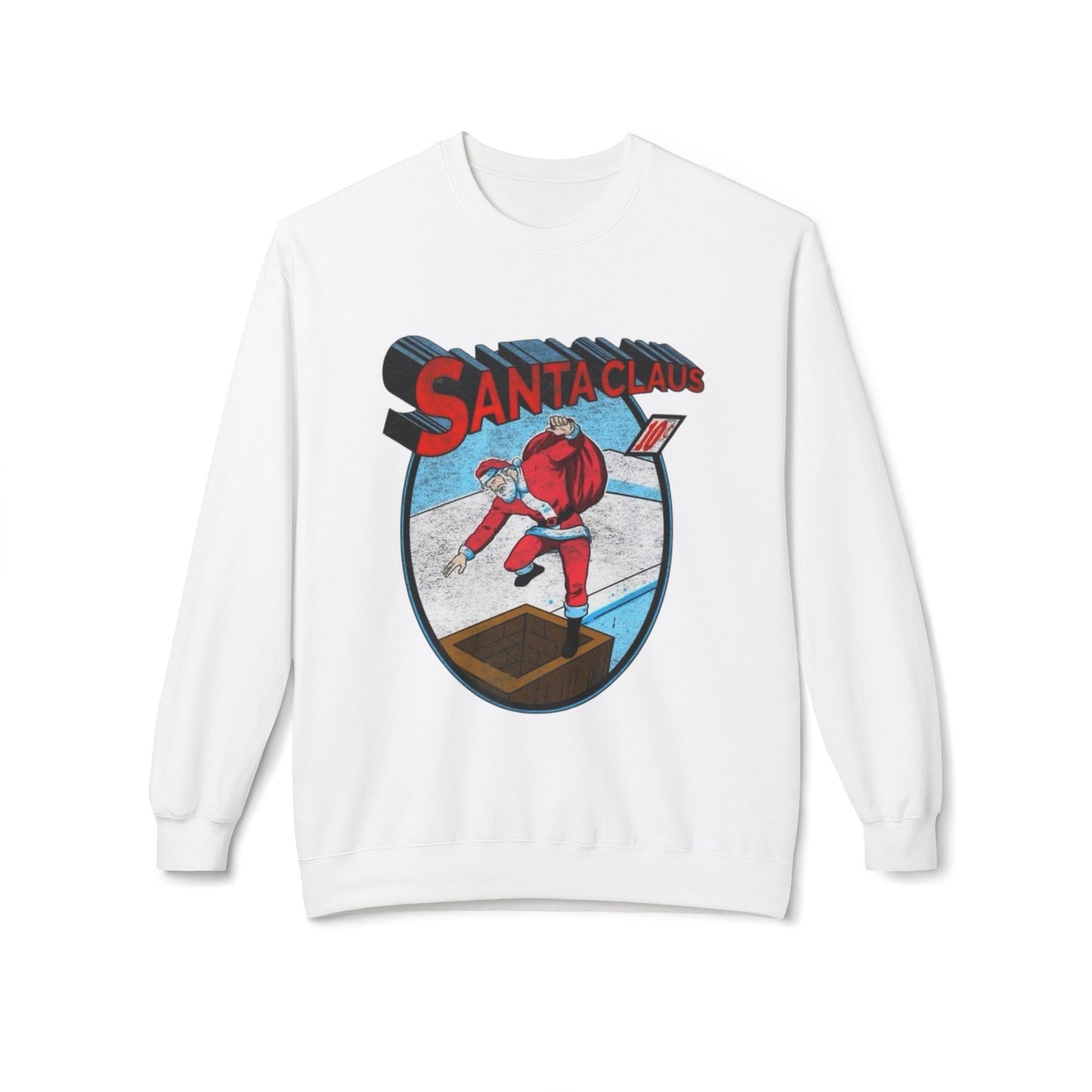 Santa Clause Cartoon Sweater NEW Unisex Fleece Crewneck Sweatshirt