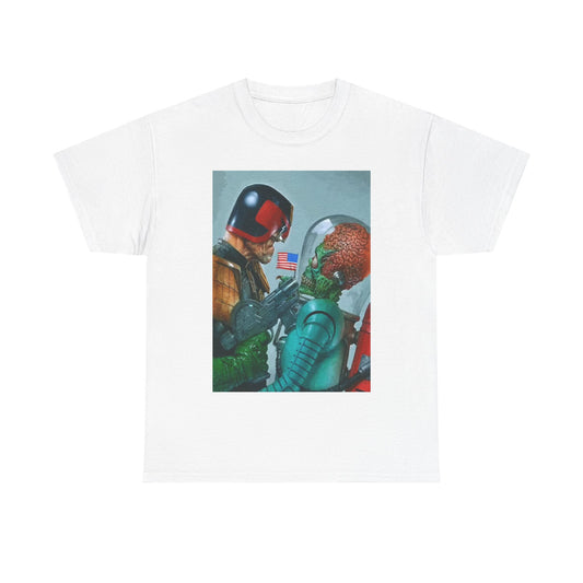 Alien Invasion Funny Shirt Graphic Space Ship Mars Unisex Heavy Cotton Tee