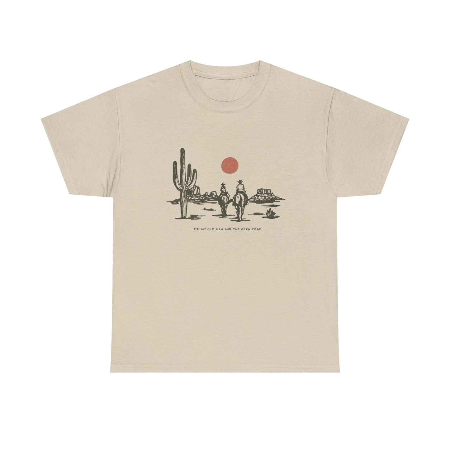 Father And Son Open Road Graphic T Shirt Unisex Heavy Cotton Tee Gift NEW