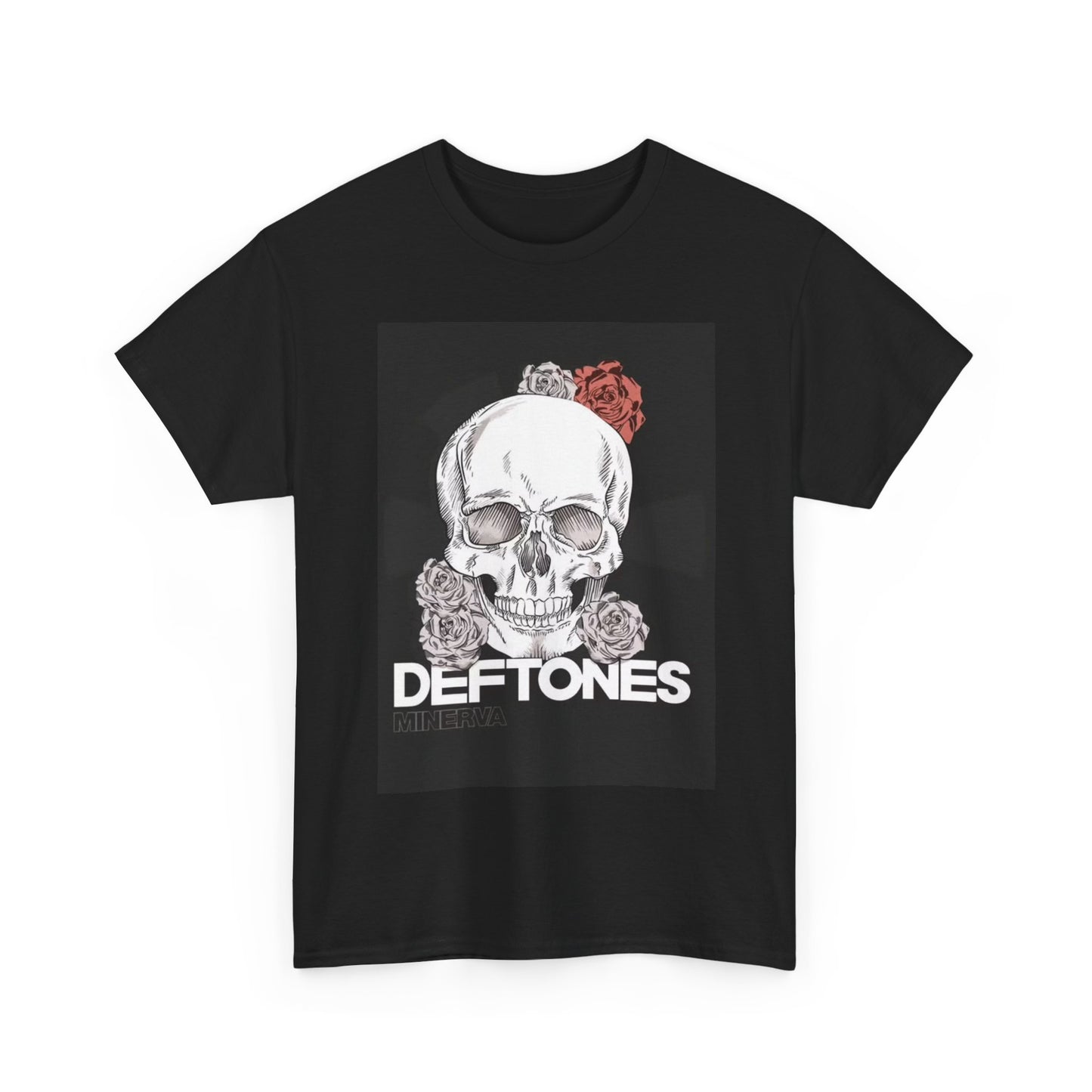 Deftones Tshirt Band merch Vintage skull and roses Unisex Heavy Cotton Tee