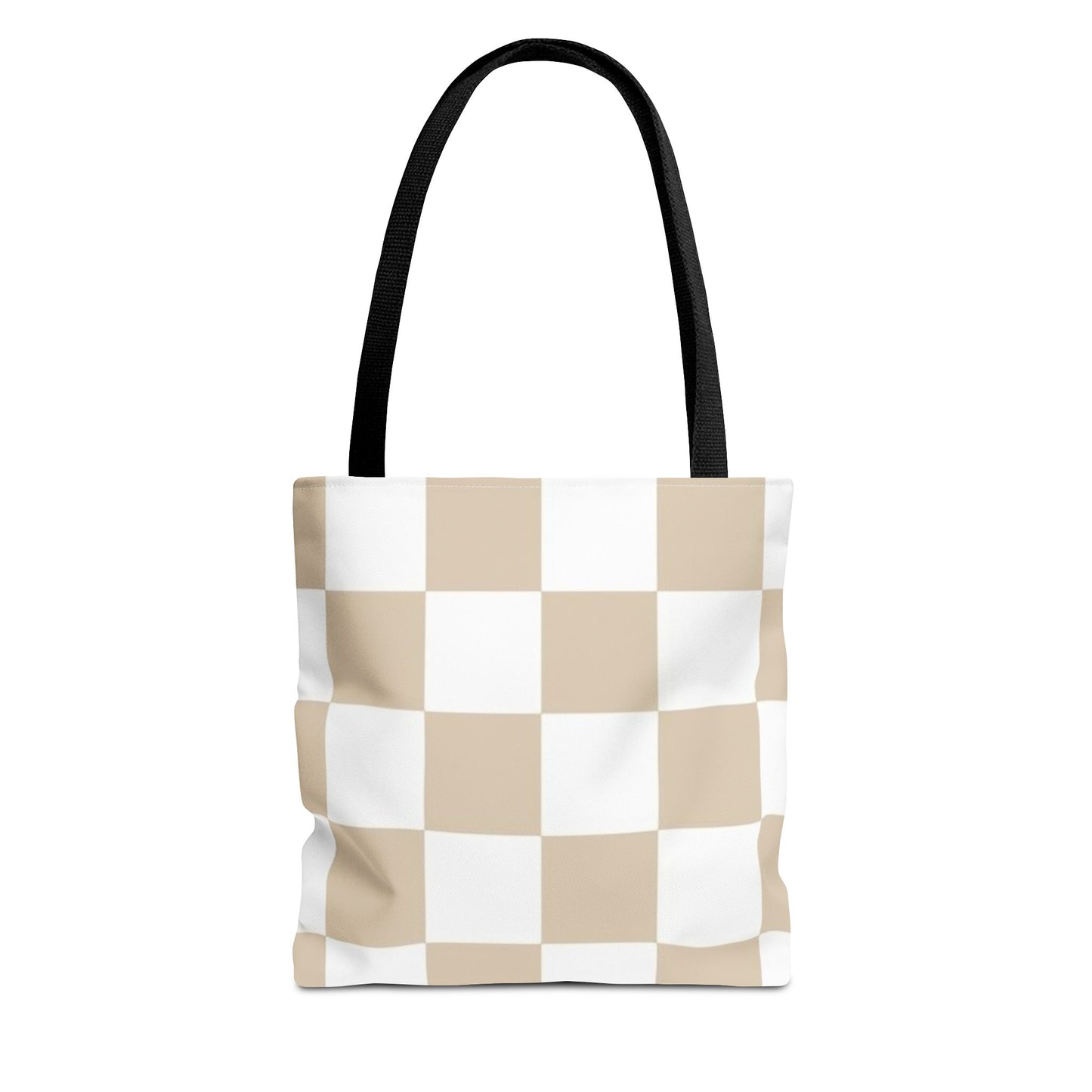 Tan Checkered All Over Print BRAND NEW Purse - Pocketbook - Travel Tote Bag