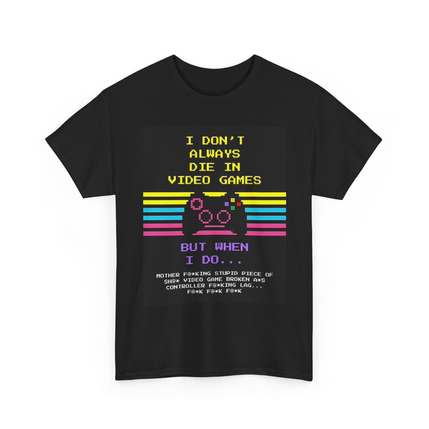 Funny Video Games Graphic T Shirt Retro 90s Vibes Unisex Heavy Cotton Tee