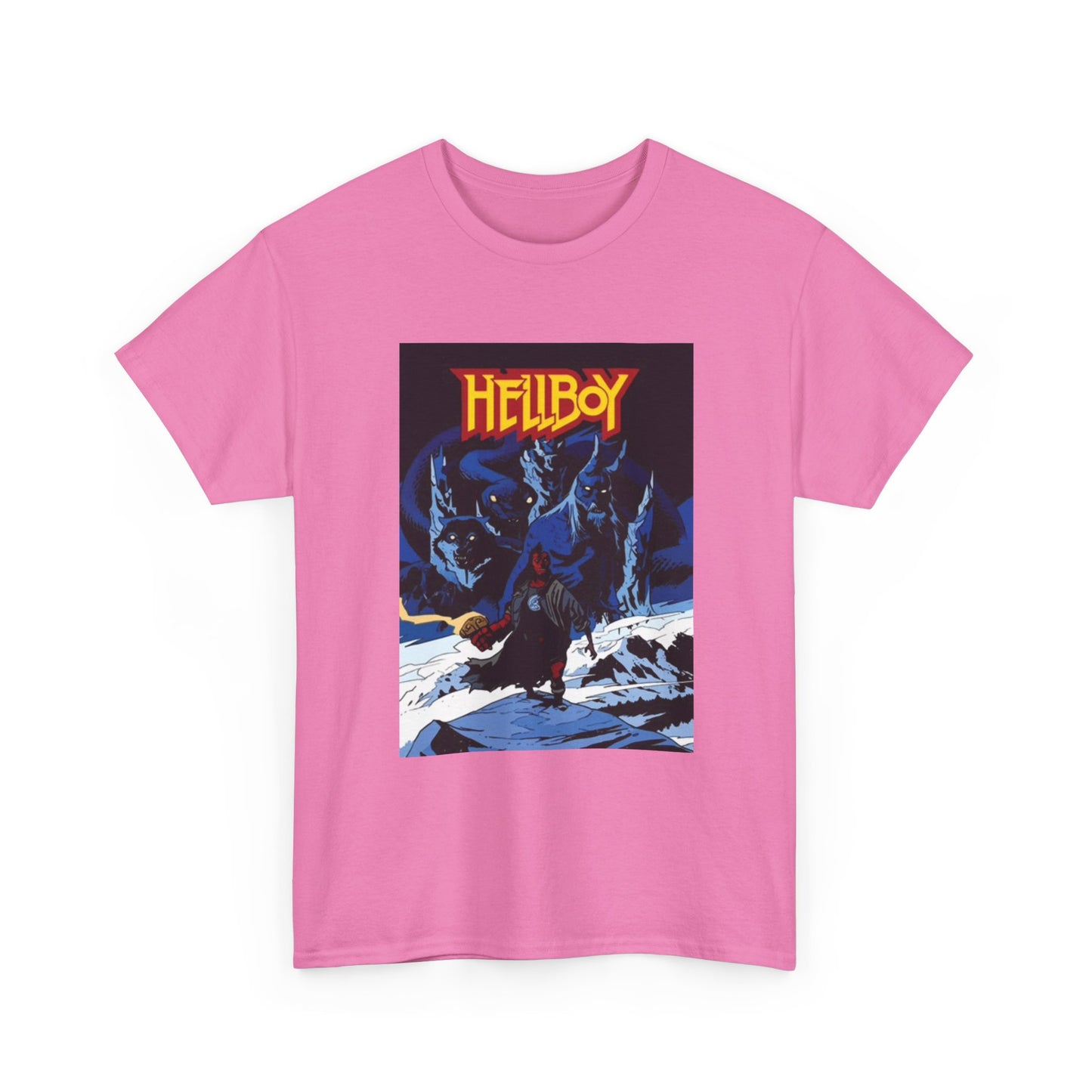 Hellboy Movie Poster Shirt Retro Cartoon Graphic Unisex Heavy Cotton Tee