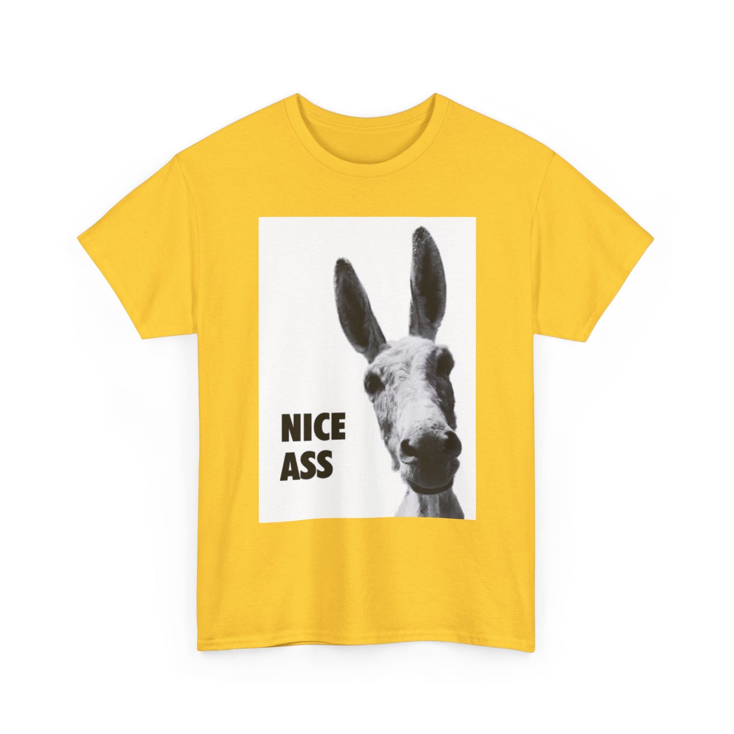 Nice Ass T Shirt Funny Donkey Animal Jokes Comedy Gift Unisex Heavy Cotton Tee