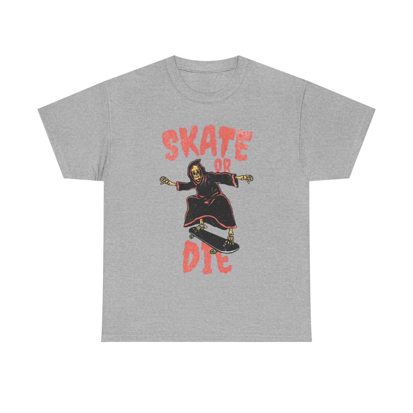 Skate Or Die Shirt Retro Skateboarding Dunks Skeleton Unisex Heavy Cotton Tee
