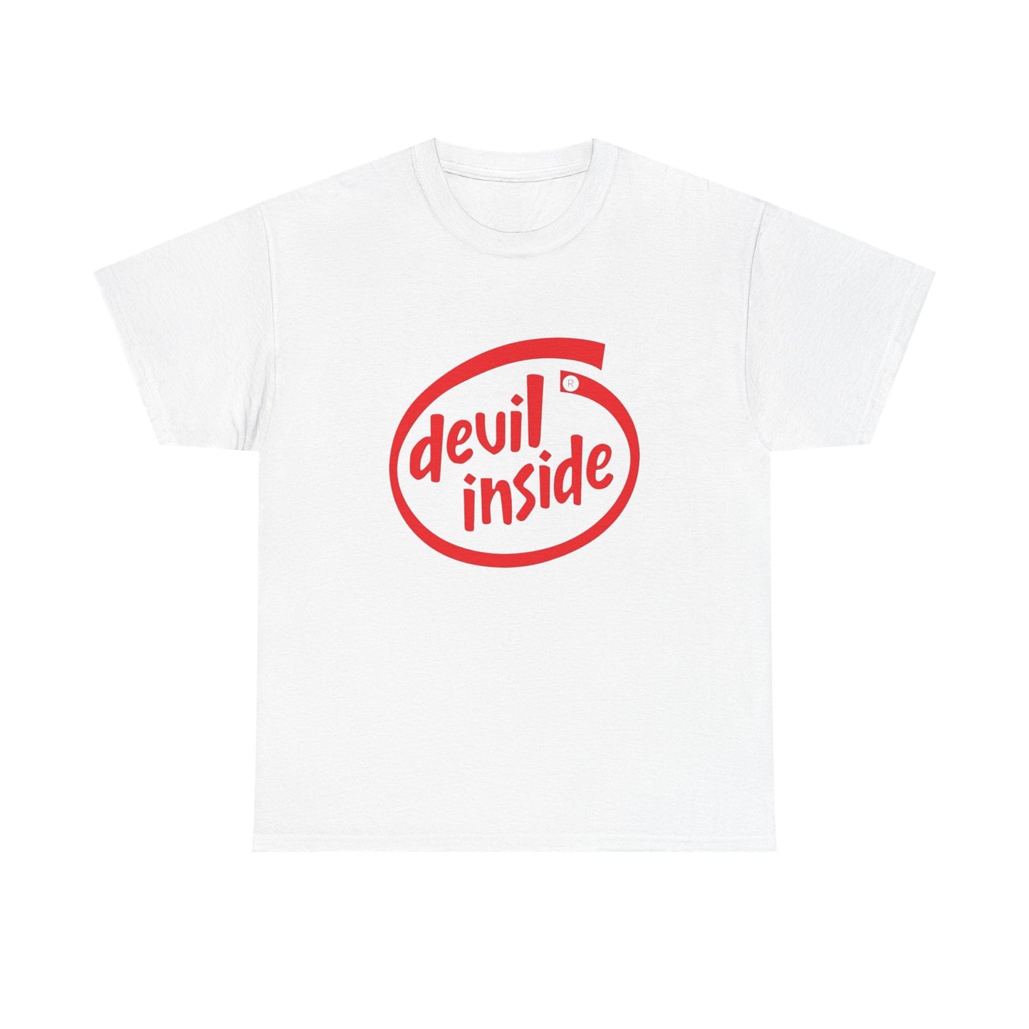 Devil Inside Funny Intel T Shirt Graphic Unisex Heavy Cotton Tee NEW GIFT