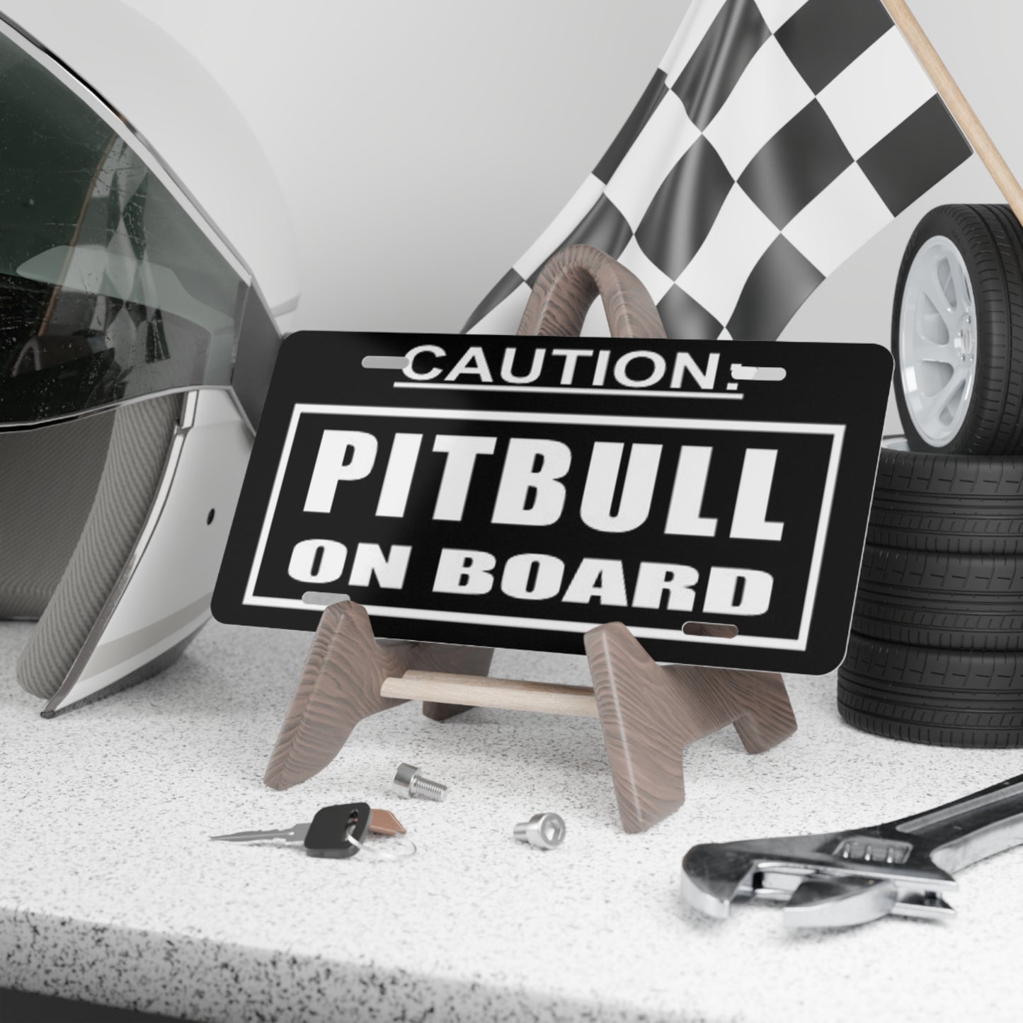 Caution Pitbull On Board License Plate Vanity BRAND NEW USA