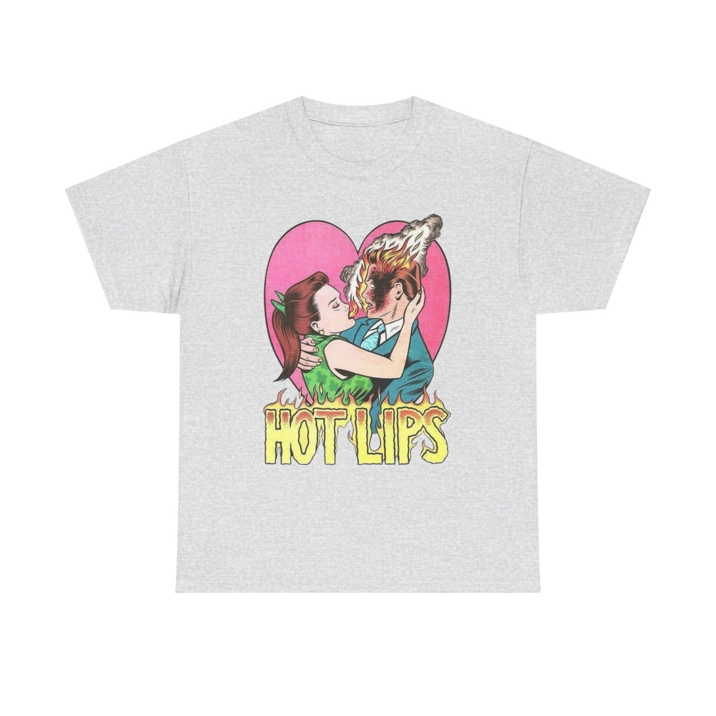 Hot Lips Graphic T Shirt Unisex Heavy Cotton Tee Gift