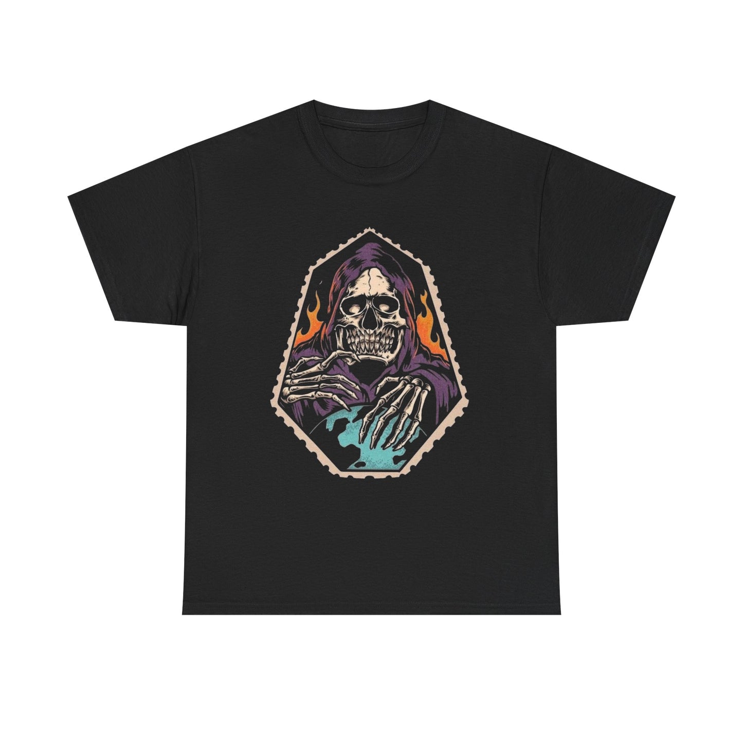 Grim Reaper World Hold Graphic T Shirt Unisex Gift New AMERICAN VINTAGE