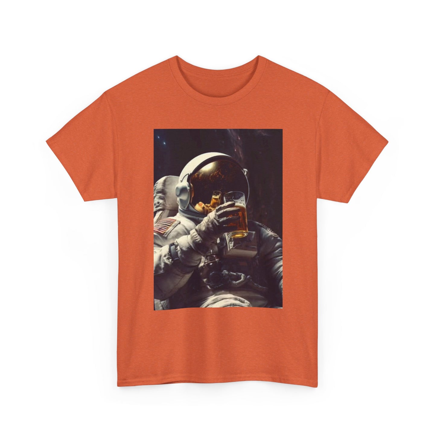 Space Beers T Shirt Funny Astronaut Graphic Retro Comedy Unisex Heavy Cotton Tee
