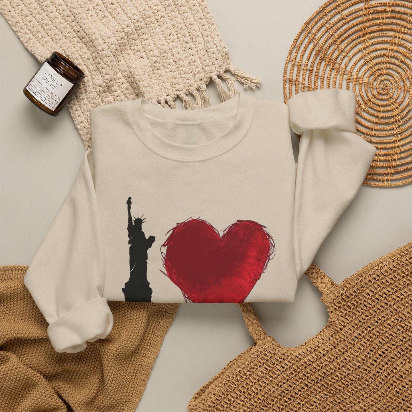 I Love NY Graphic Sweater NEW Unisex Heavy Blend™ Crewneck Sweatshirt