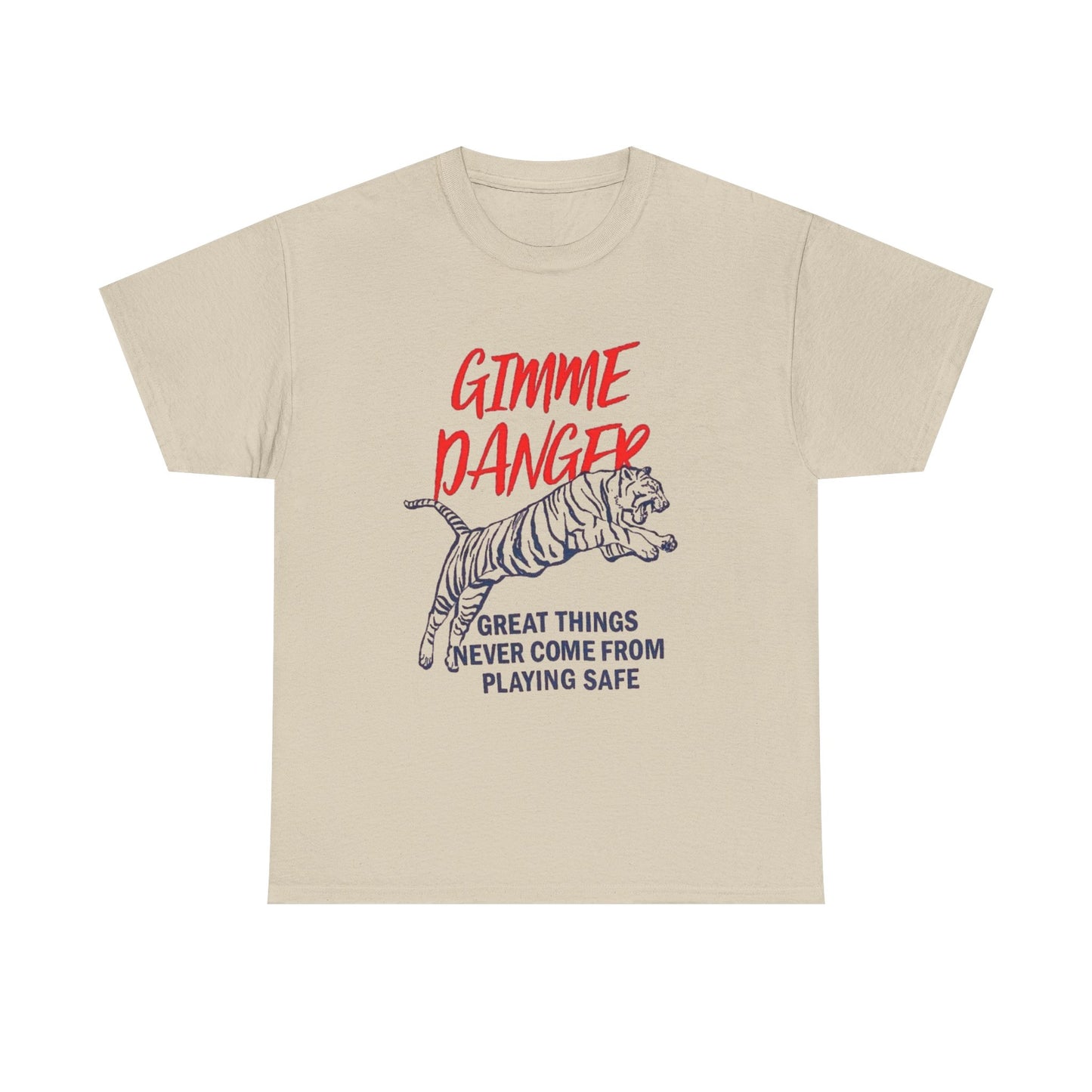 Gimme Danger Tiger Graphic T Shirt NEW Vintage Unisex Heavy Cotton Tee