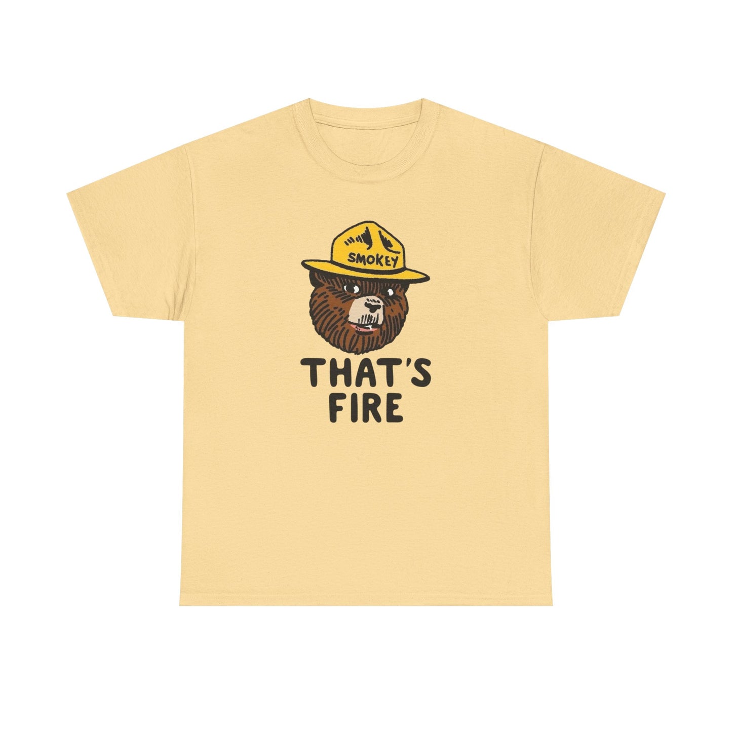 Smokey The Bear That's Fire Funny Graphic T Shirt NEW ADULT TEE VINTAGE