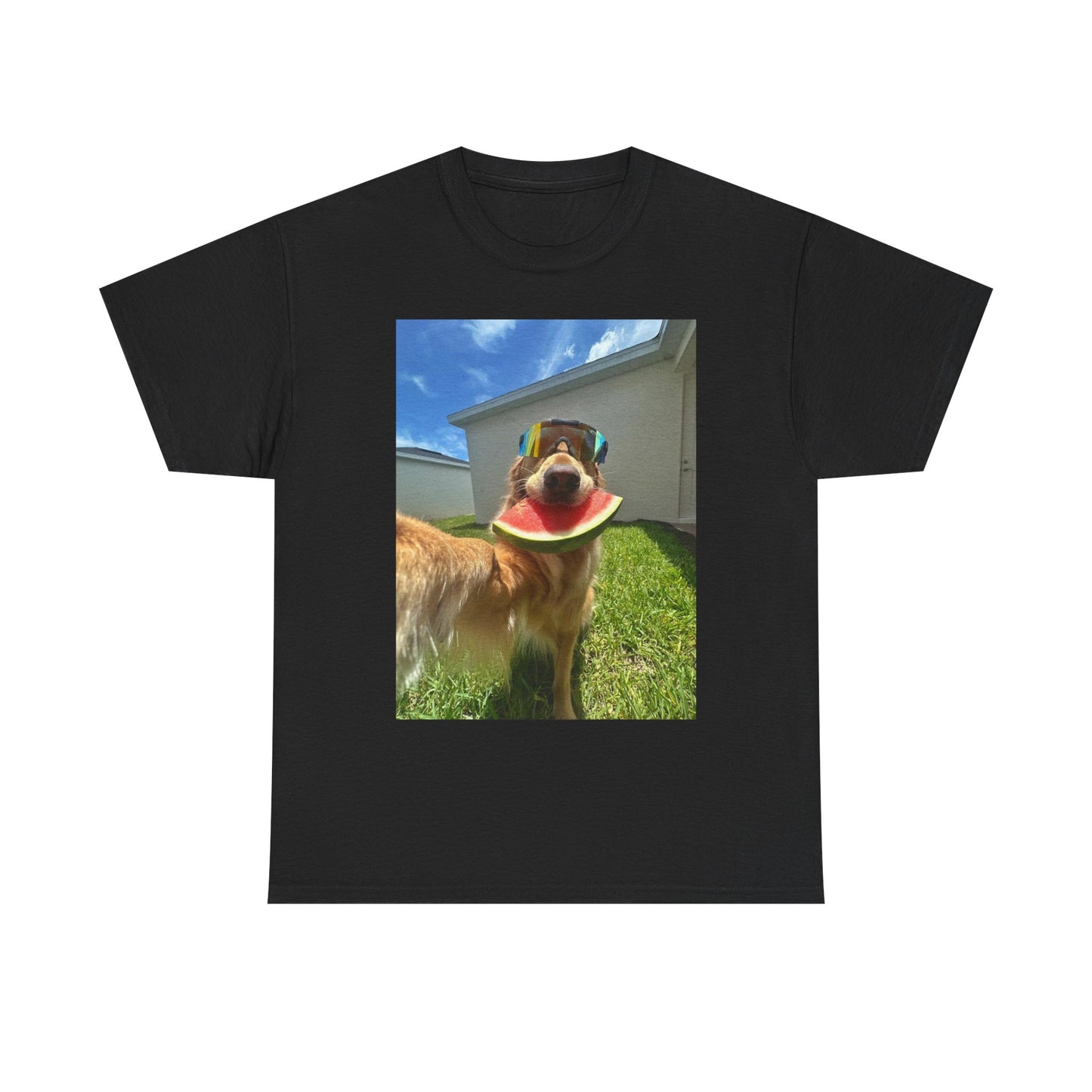 Funny Golden Retriever Selfie Graphic T-Shirt Unisex Heavy Cotton Tee NEW