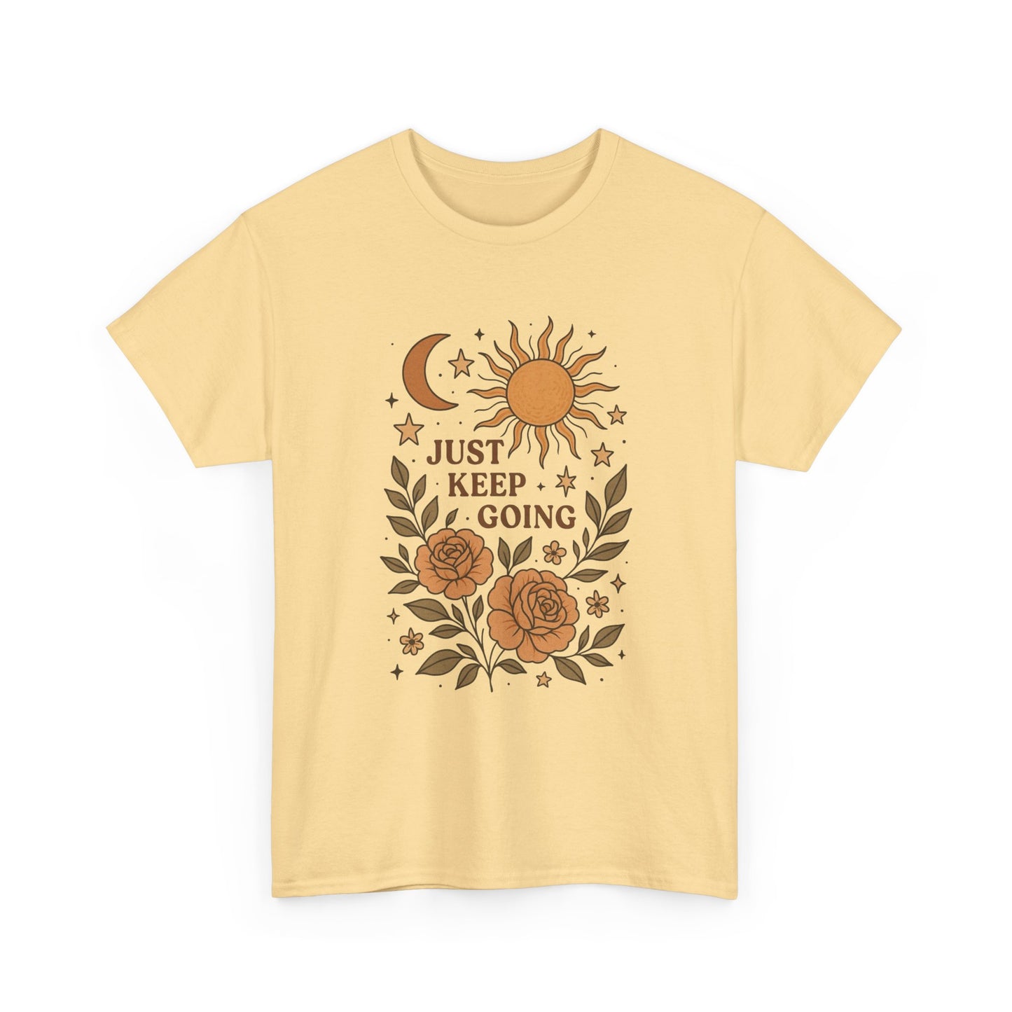 Just Keep Going Graphic T Shirt NEW ADULT Unisex Heavy Cotton Tee