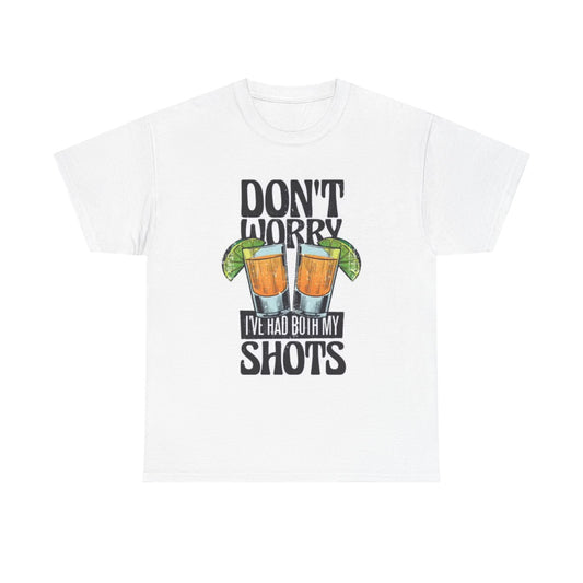 Both My Shots Funny Graphic T Shirt Beer Whiskey Bar Unisex Heavy Cotton Tee