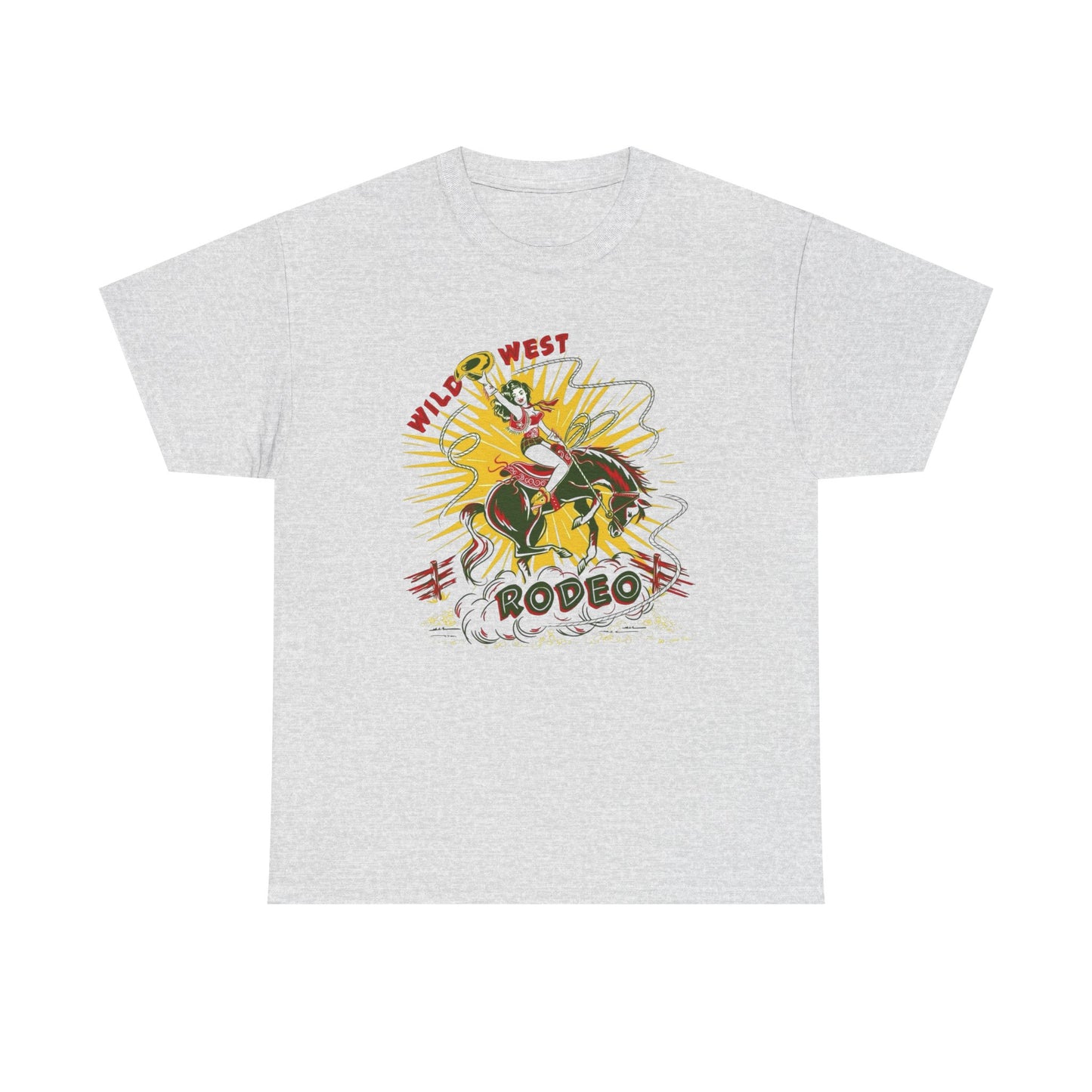 Wild West Rodeo Graphic T Shirt Unisex Heavy Cotton Tee NEW Gift