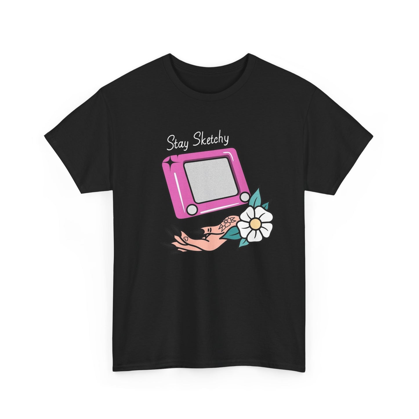 Stay Sketchy Funny Graphic T Shirt Unisex Heavy Cotton Tee Gift