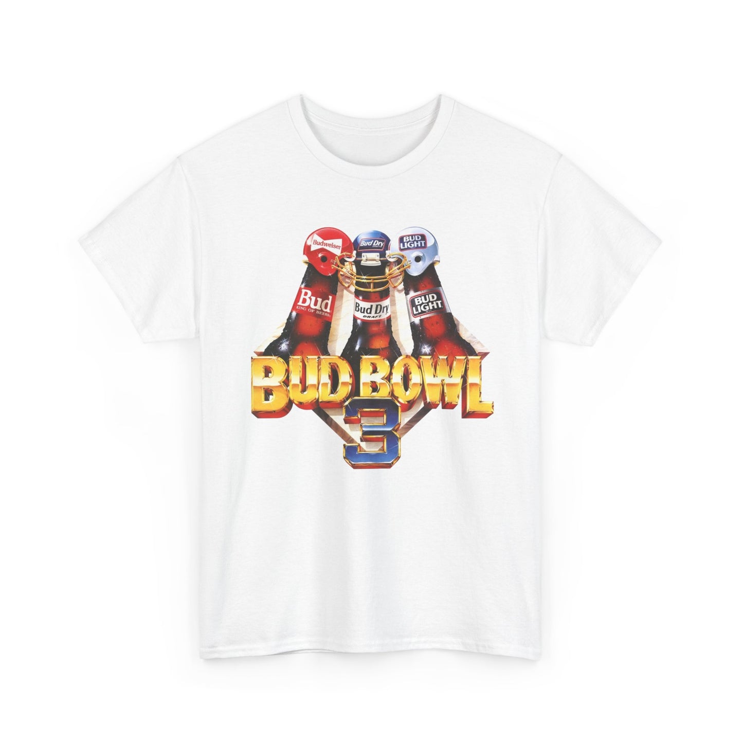 Bud Bowl Vintage Beer Graphic T-Shirt Unisex Heavy Cotton Tee Gift NEW
