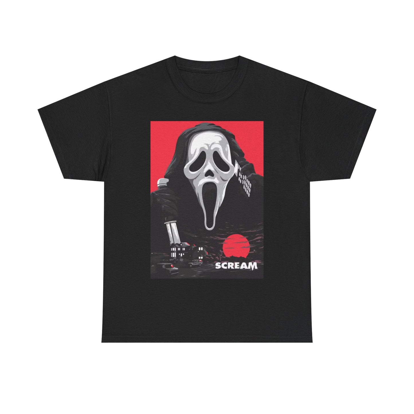 Scream T shirt Halloween Horror Movie Poster Graphic Unisex Heavy Cotton Tee
