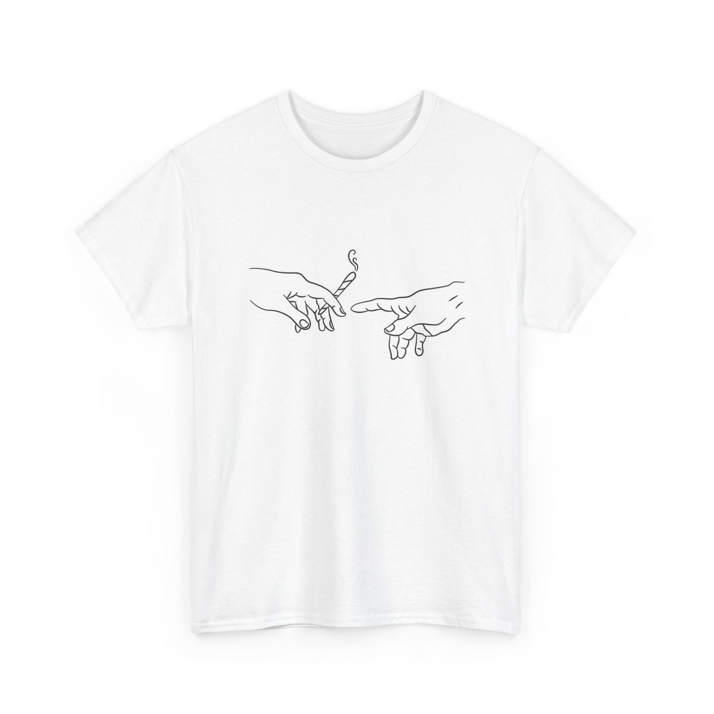 Michelangelo Tshirt Weed joint funny art painting Unisex Heavy Cotton Tee