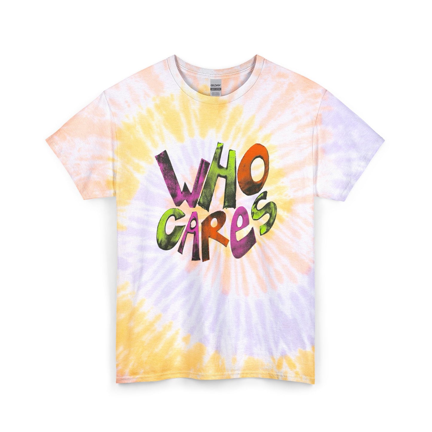 Who's Cares Graphic T Shirt Unisex Tie Dye Cotton Tee