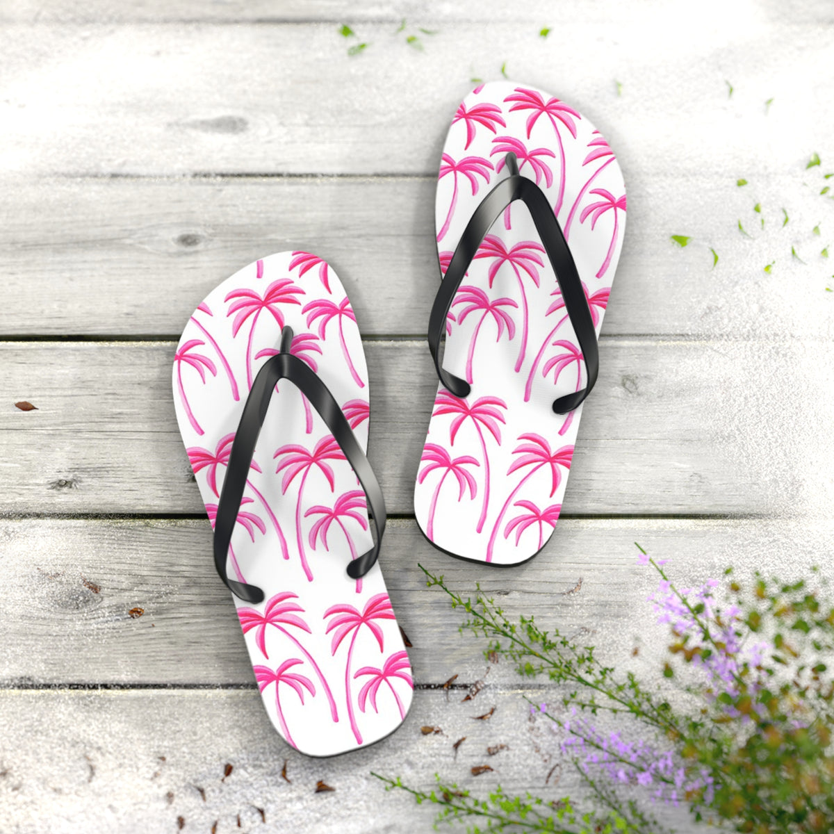 Pink Palms Sandals Summer Flip Flops Slides BRAND NEW