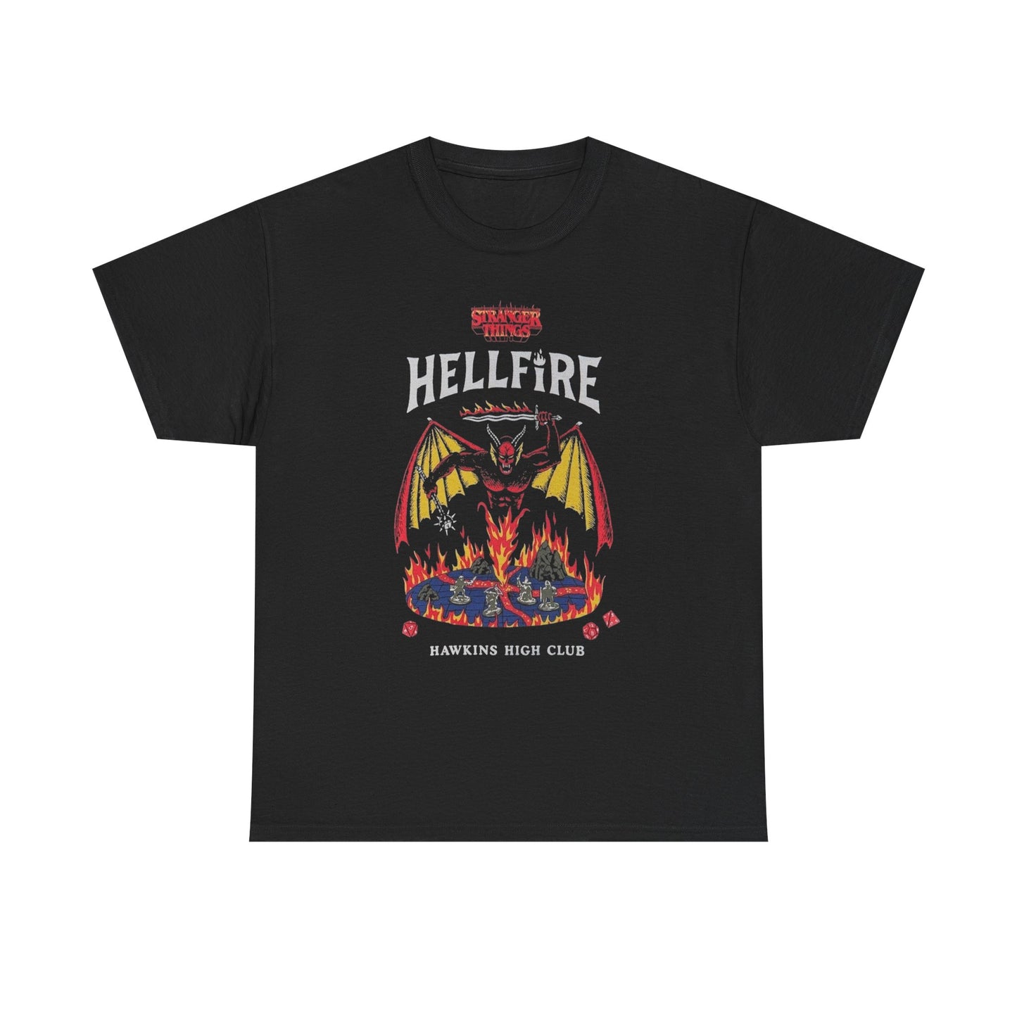 Hawkins High Hellfire Club Stranger Graphic T Shirt Unisex Heavy Cotton Tee