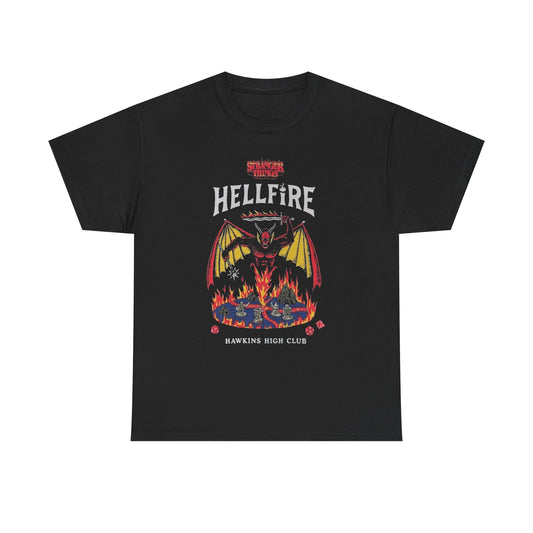 Hawkins High Hellfire Club Stranger Graphic T Shirt Unisex Heavy Cotton Tee