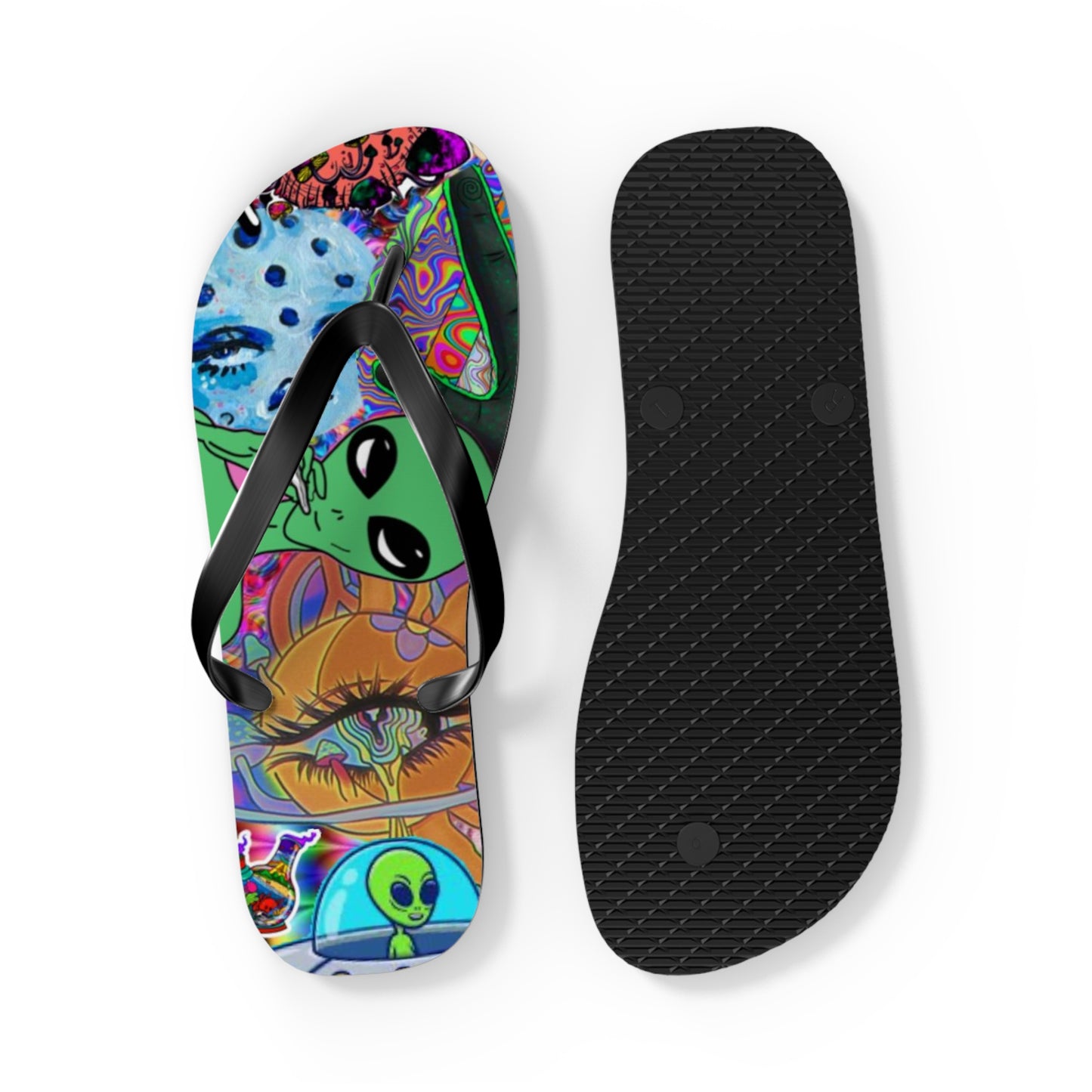 Alien Graphic Flip Flops, Sandals Slides, Summer Footwear, Brand New