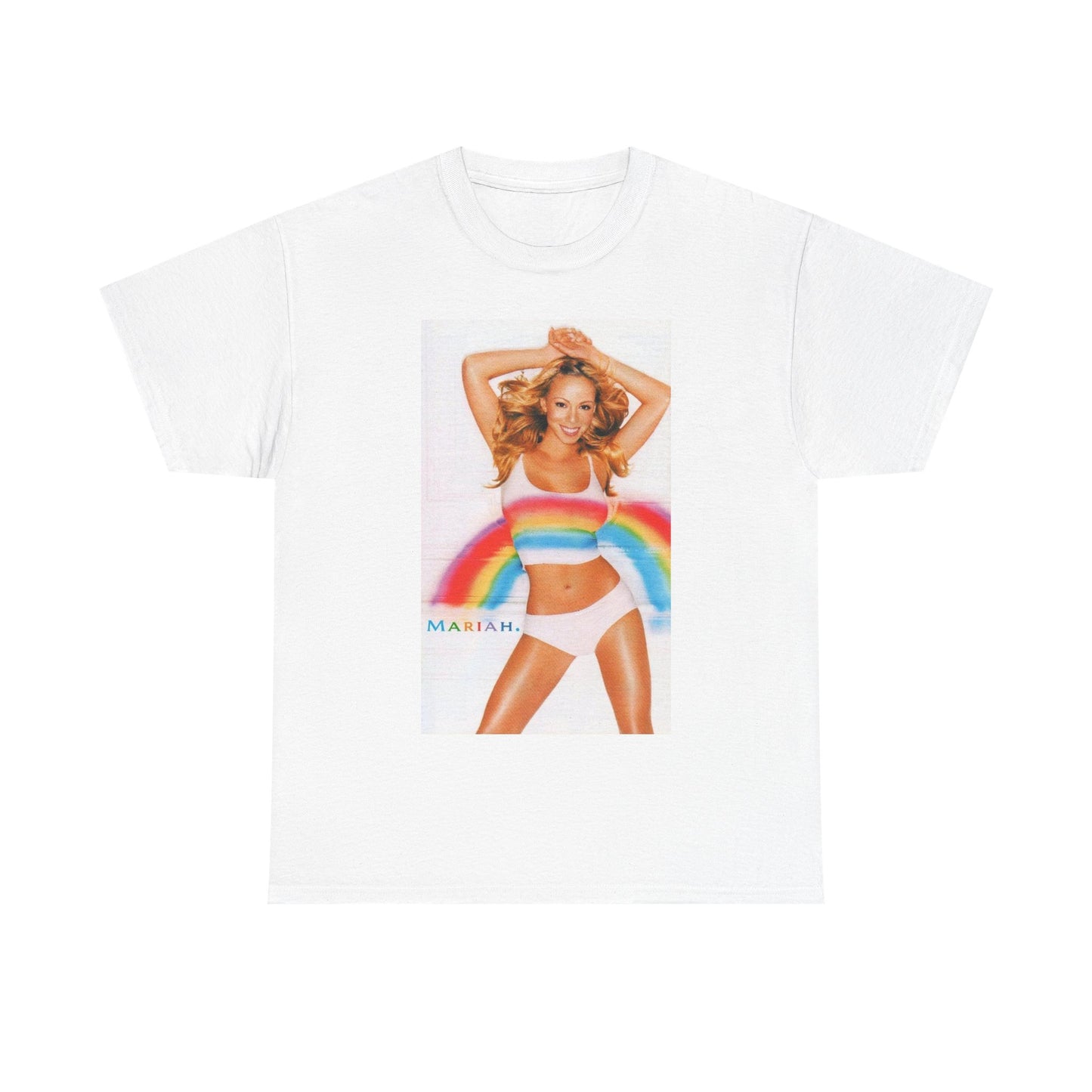 Mariah Carey T-shirt vintage Adam Sandler retro rainbow Unisex Heavy Cotton Tee