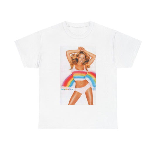 Mariah Carey T-shirt vintage Adam Sandler retro rainbow Unisex Heavy Cotton Tee