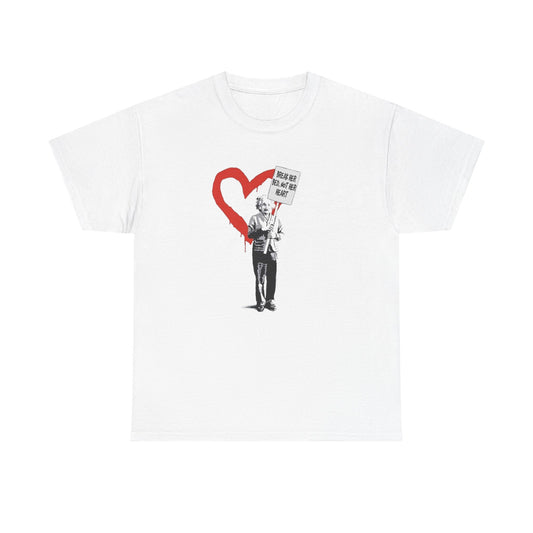 Break Her Bed Not Her Heart Graphic T-Shirt Unisex Heavy Cotton Tee NEW