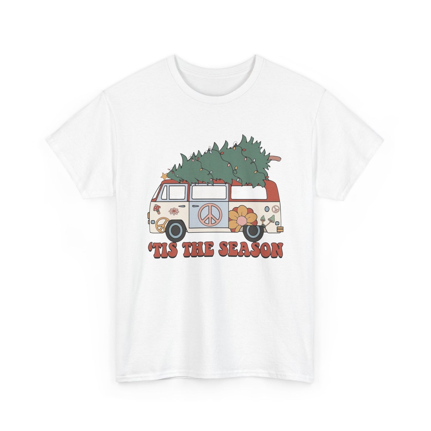 Tis The Season Happy Holidays Graphic T Shirt NEW Unisex Heavy Cotton Tee