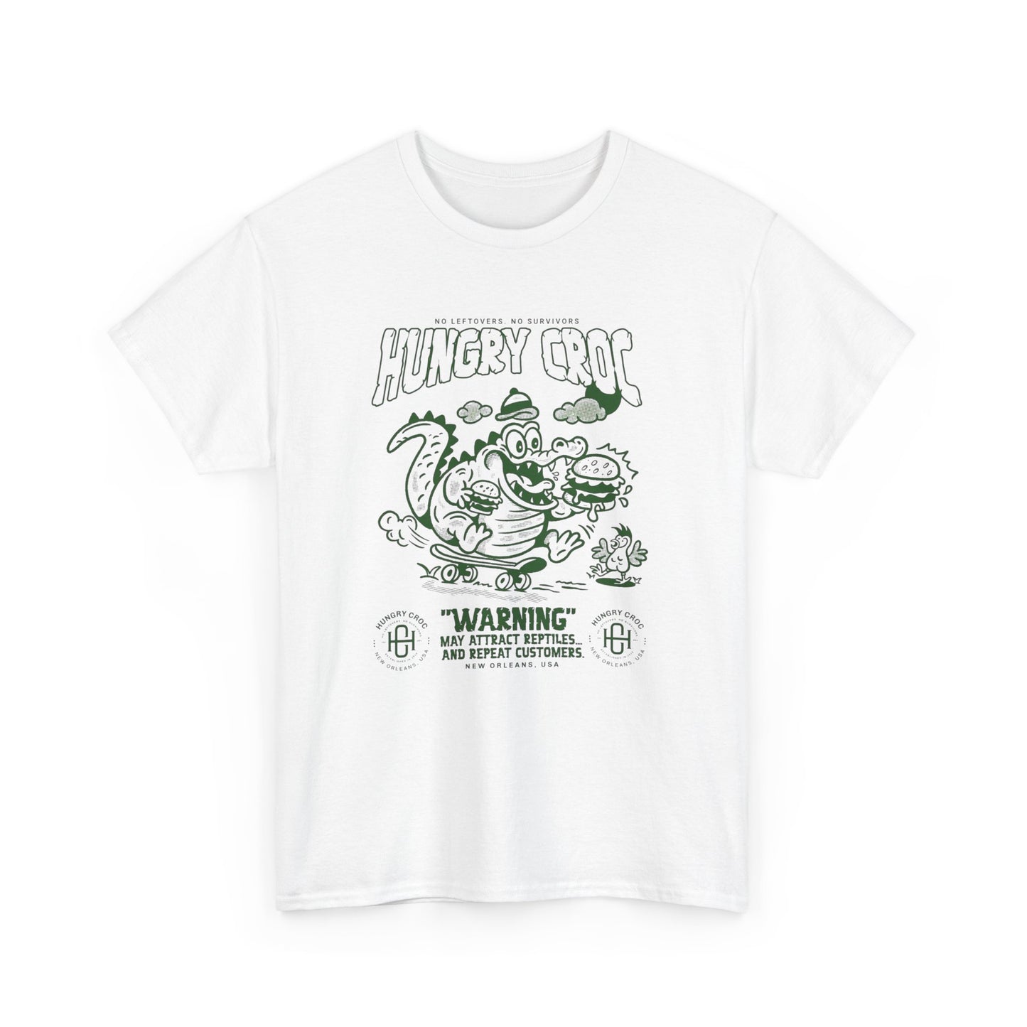 Hungry Croc Alligator Graphic T-Shirt Comfy Cotton Tee Brand NEW
