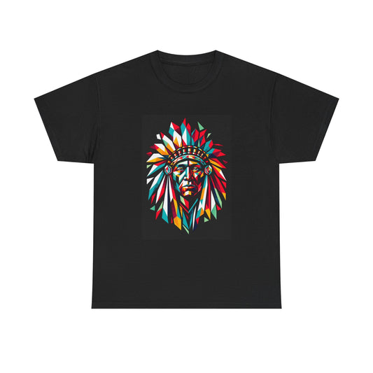 Native American Indian Tshirt Chief Painting Pride New Unisex Heavy Cotton Tee