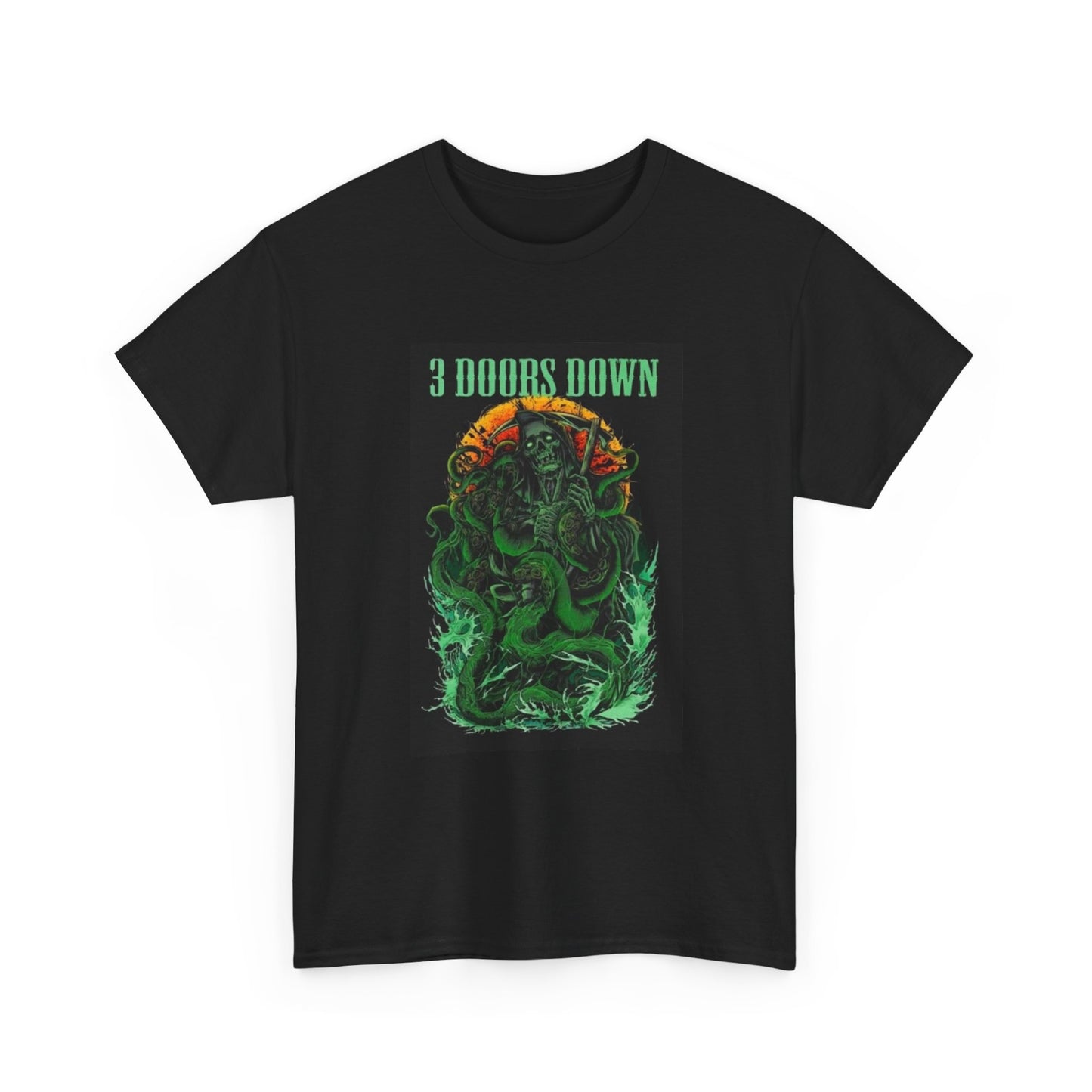 Three Doors Down Tshirt Skull Retro Rock Band 90s Unisex Heavy Cotton Tee