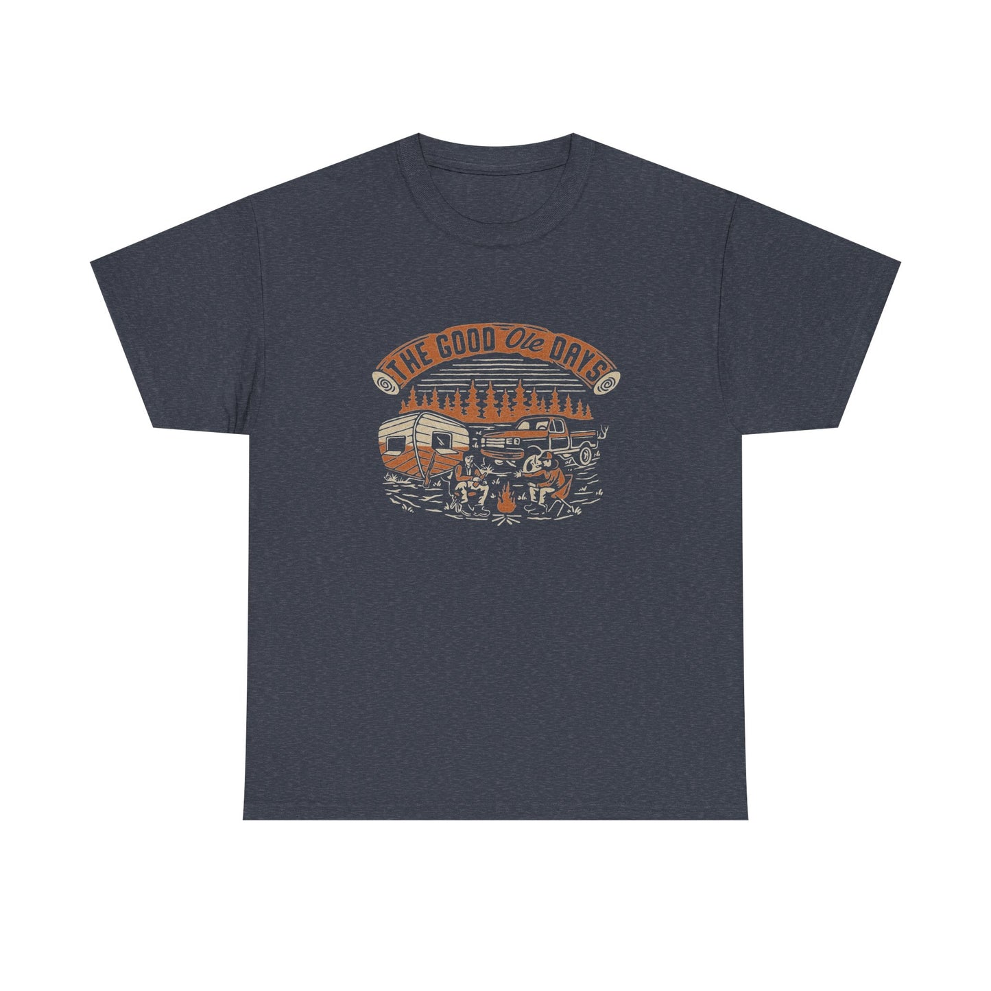 The Good Ole Days Camping Outdoors Graphic T Shirt Unisex Heavy Cotton Tee