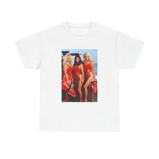 Pam Anderson Tshirt Vintage Baywatch Babes Bikini Beach Unisex Heavy Cotton Tee