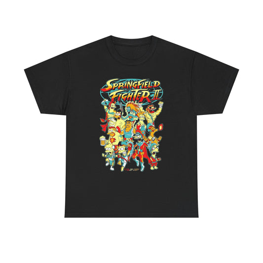 Springfield Fighter Simpsons Graphic T Shirt NEW GIFT Unisex Heavy Cotton Tee