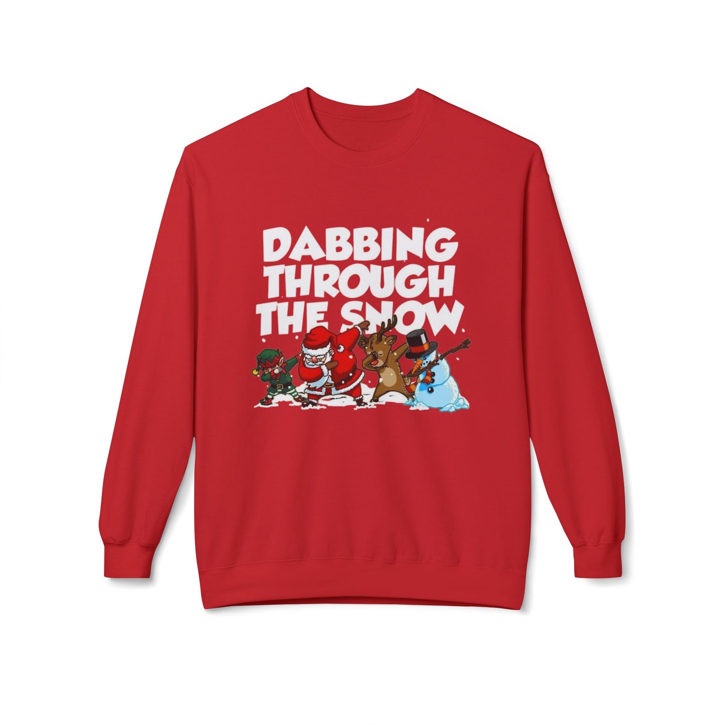 Dabbing Through The Snow Funny Sweater NEW Unisex Fleece Crewneck Sweatshirt